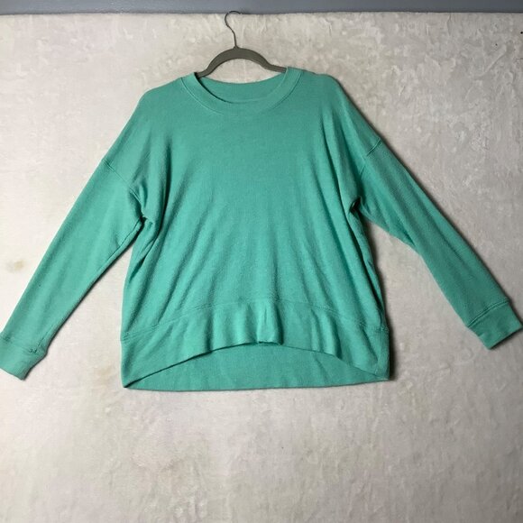 Aerie Women Unreal Mint Green Sweater XS Cotton Blend Long Sleeve Crew Neck - Picture 6 of 8